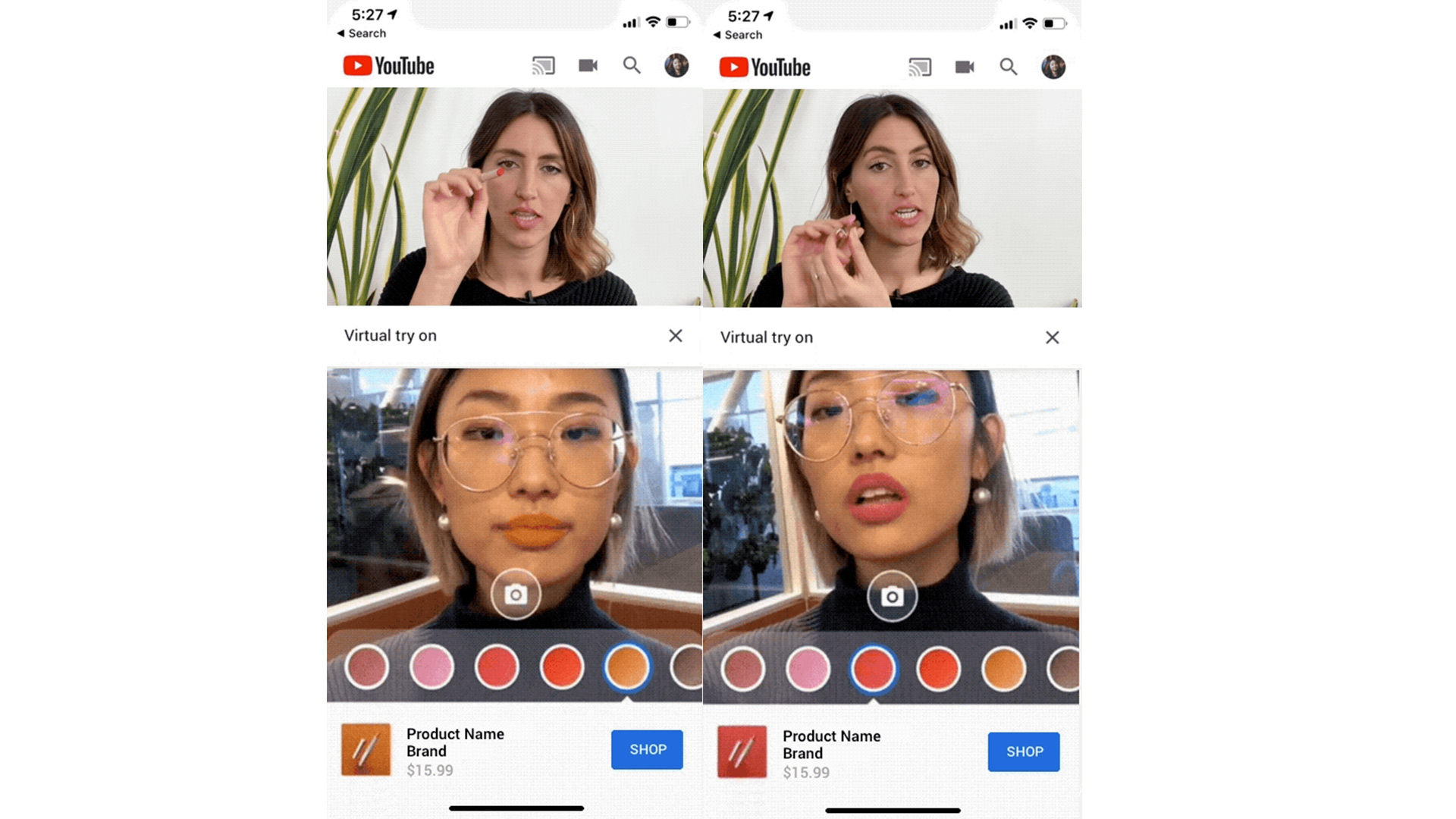 AR Beauty Try-On: provate i prodotti di make-up insieme agli YouTuber thumbnail