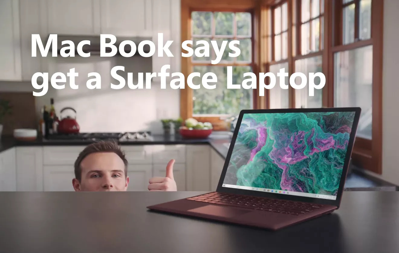Mac Book consiglia Microsoft Surface in una pubblicità (circa) thumbnail