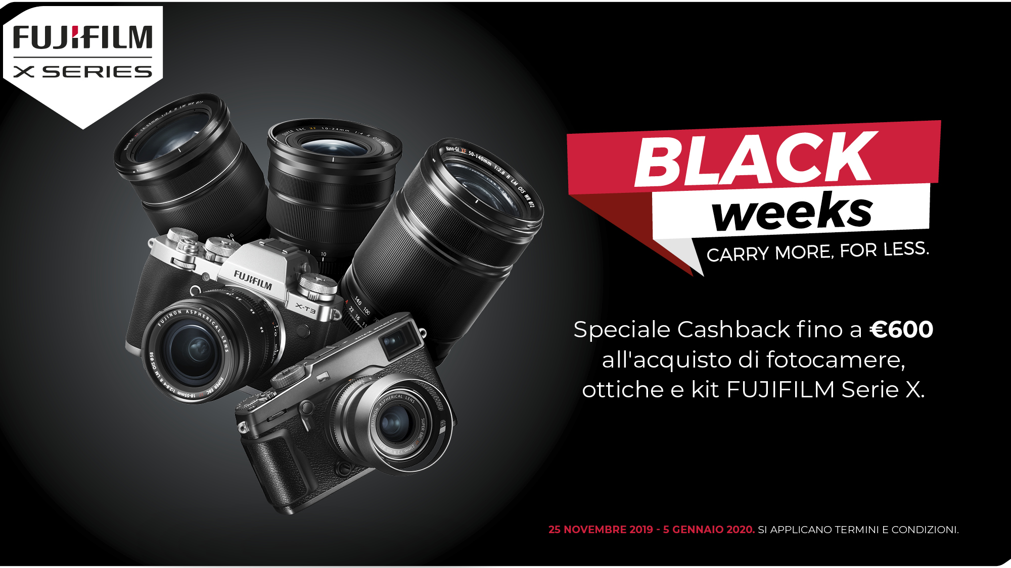 Fujifilm Black Weeks: super cashback per tre fotocamere thumbnail