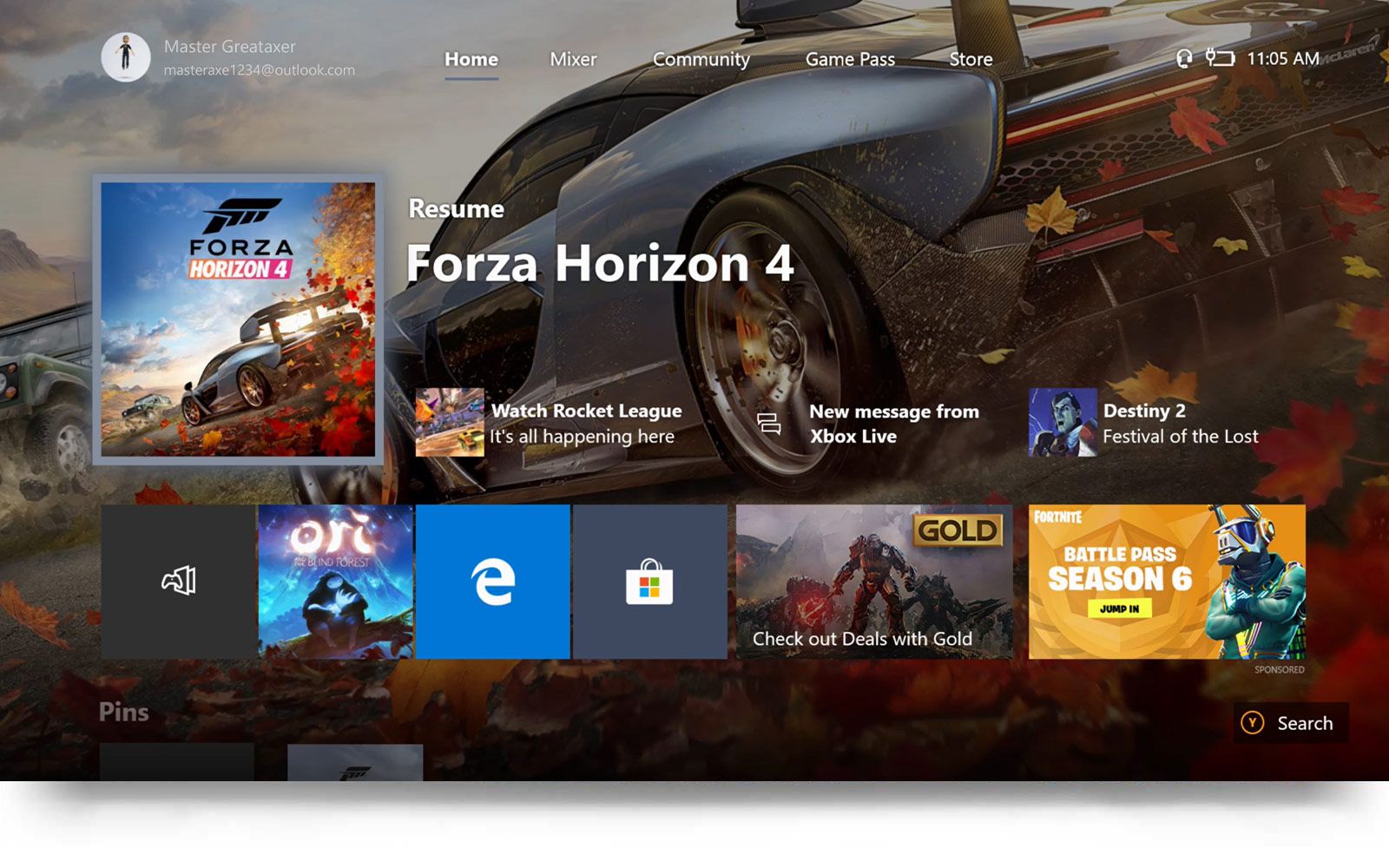 Xbox Console Streaming xbox one home screen