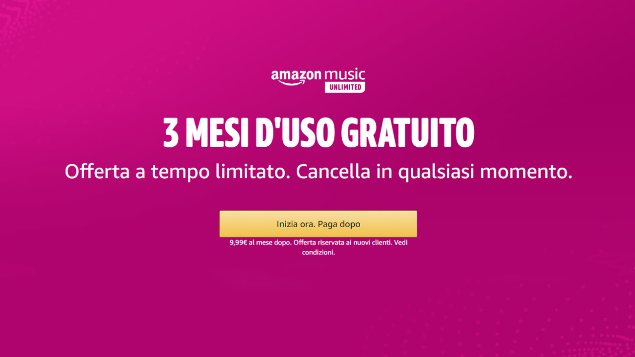 Amazon Music Unlimited gratis per 3 mesi: scopri l'offerta thumbnail