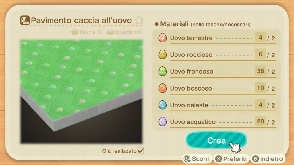 Guida Pasqua Animal Crossing New Horizons pavimento