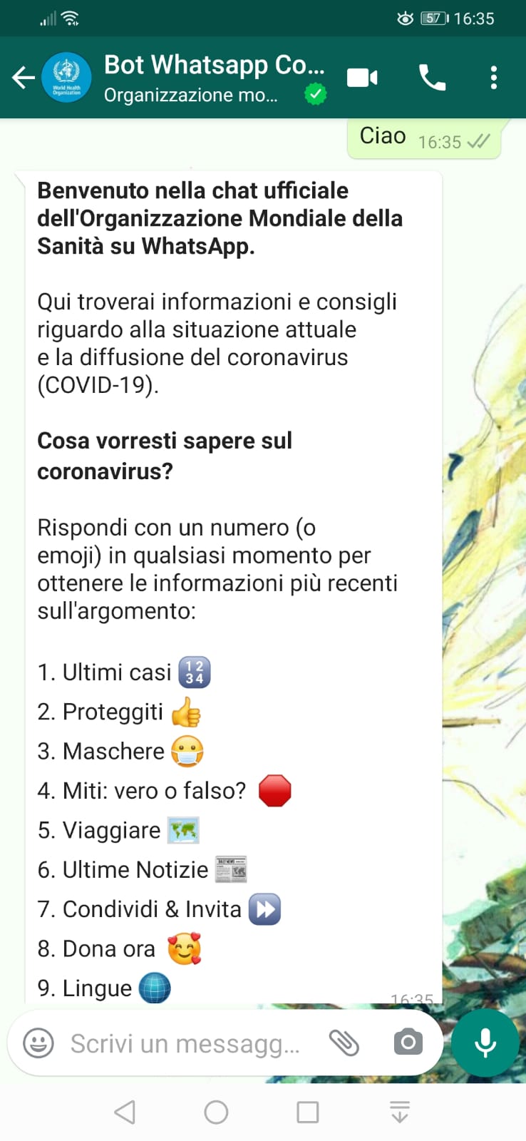 whatsapp coronavirus bot