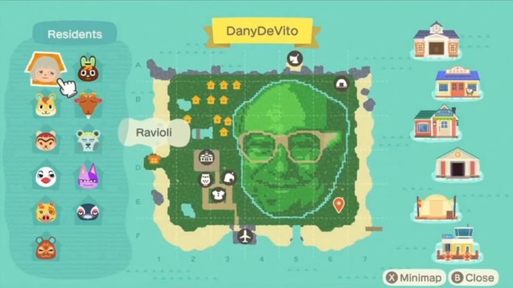 La faccia di Danny Devito spunta su un'isola di Animal Crossing thumbnail