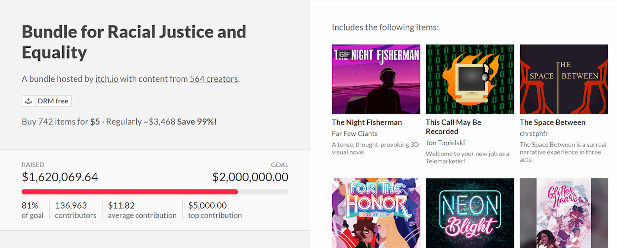 740 videogiochi a partire da 5$: l'offerta imperdibile per la giustizia razziale thumbnail