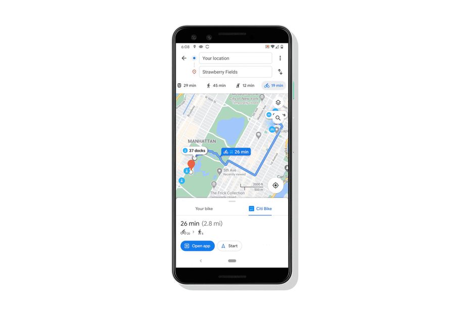 Google Maps bike sharing