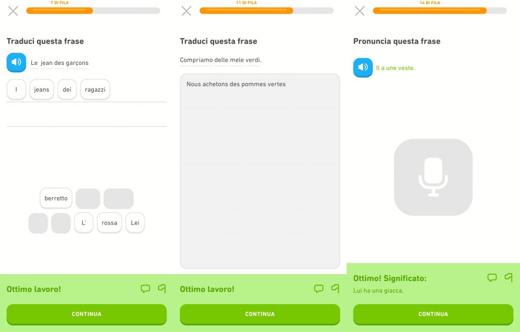 Duolingo esercizi