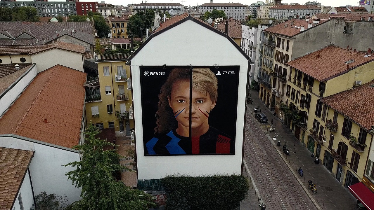 FIFA 21: un nuovo murales di Jorit celebra il calcio a Milano thumbnail