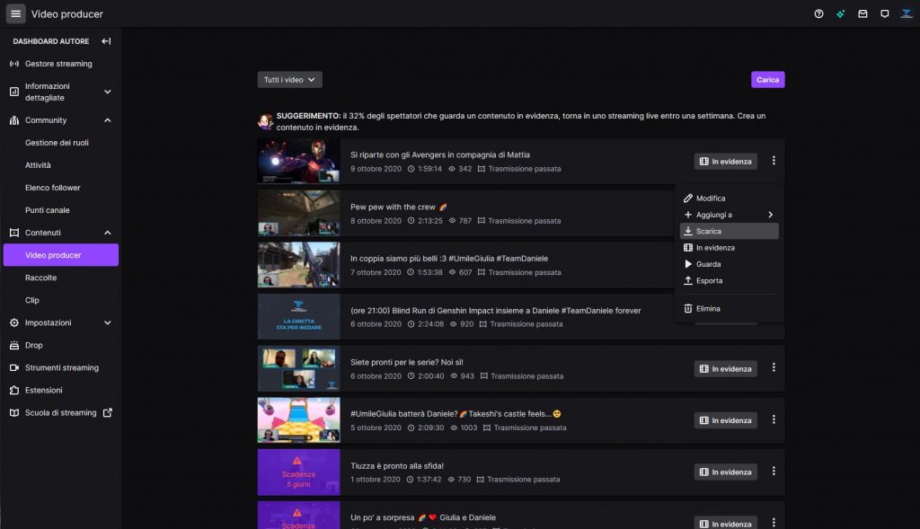 Scaricare video Twitch