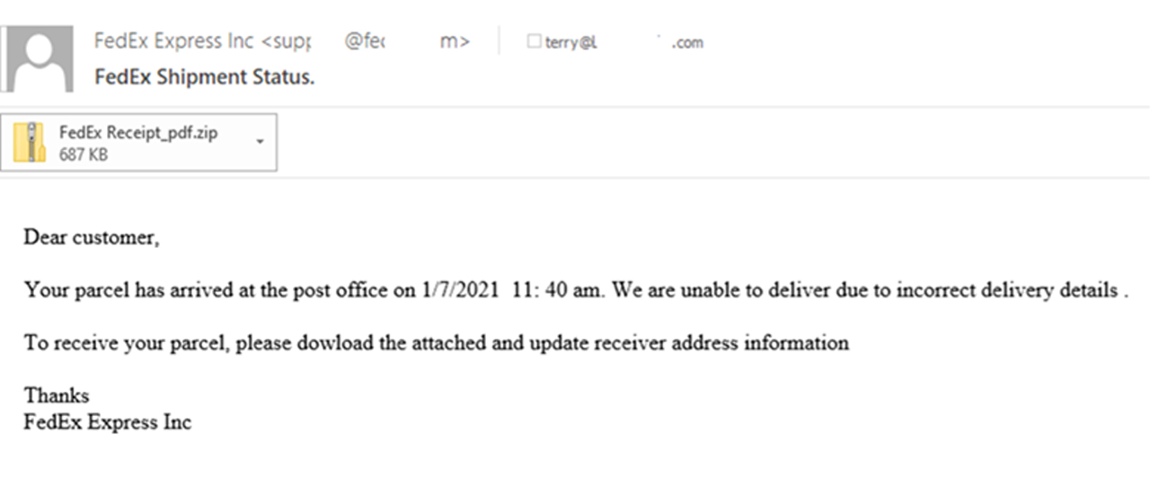 email phishing fedex