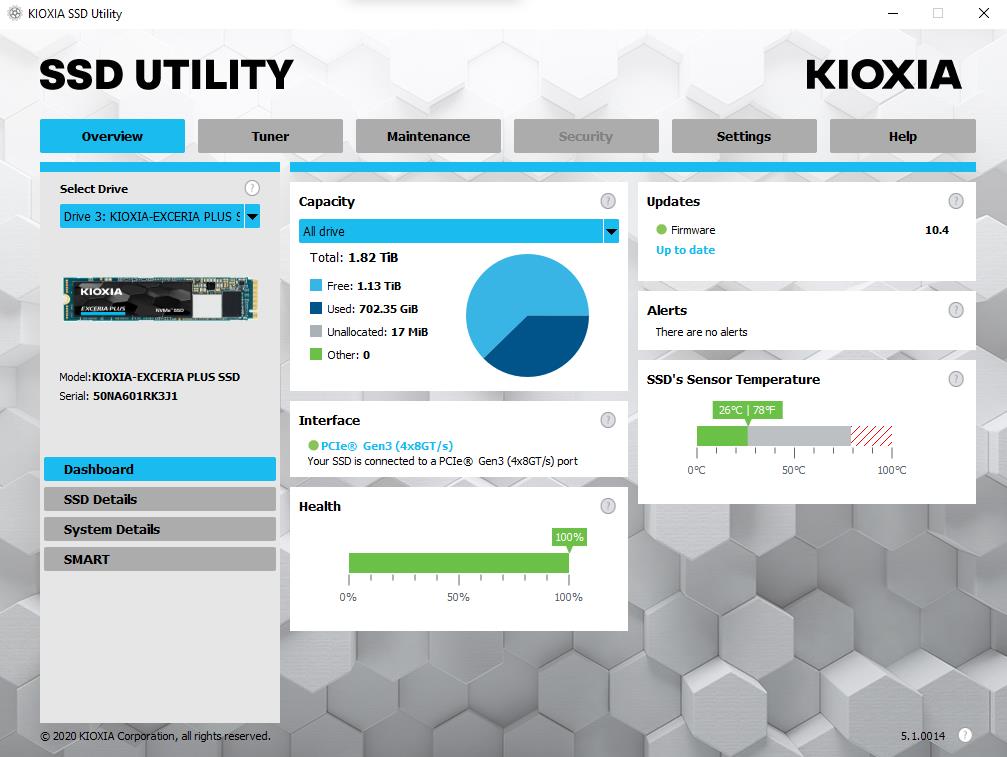 SSD Kioxia Utility Software