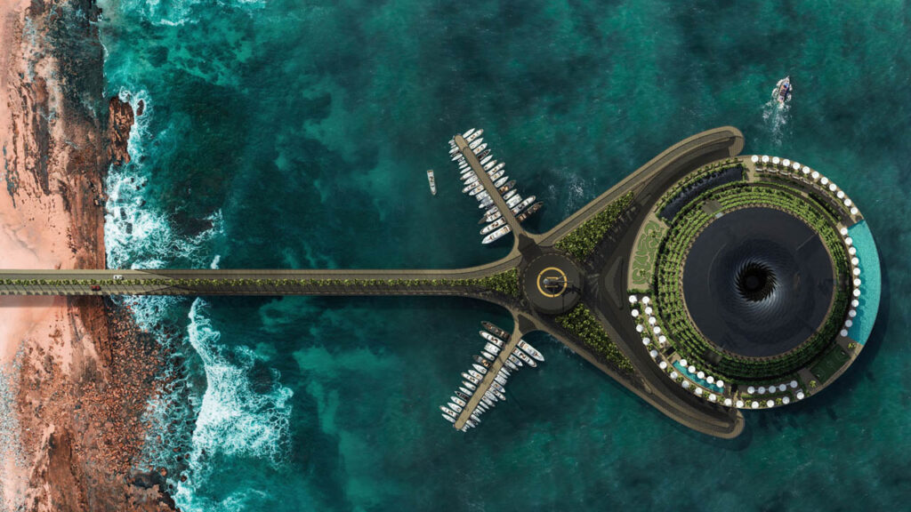 hotel di lusso sostenibile galleggiante Qatar