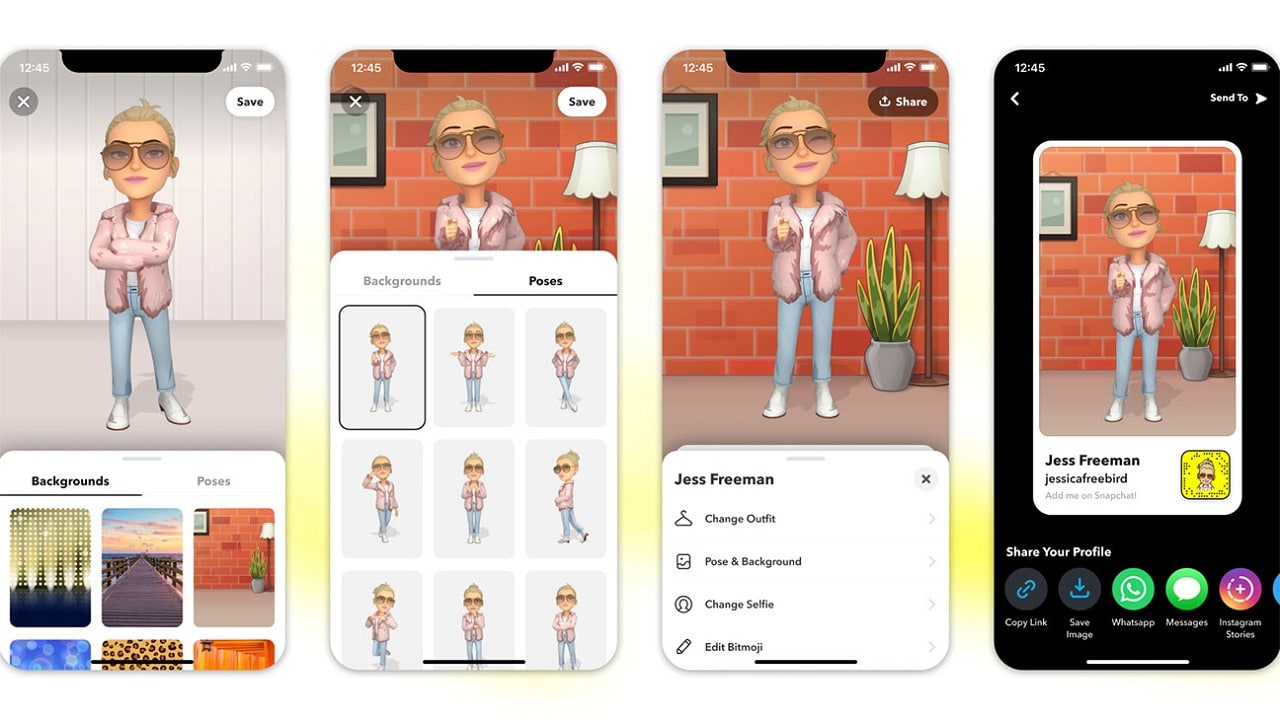 Snapchat lancia le Bitmoji 3D per gli avatar thumbnail