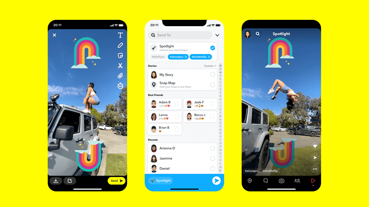 Snapchat aggiunge "sfide" con premi in denaro per competere con TikTok thumbnail