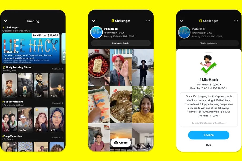 Snapchat Spotlight Challenges
