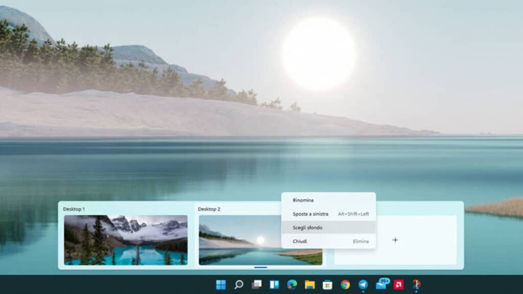 Windows 11 funzionalità - desktop virtuali
