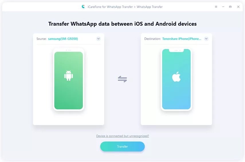 trasferire whatsapp da Android a iPhone 