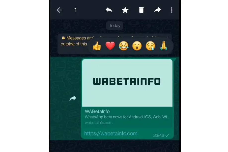 WhatsApp Beta reazioni emoji
