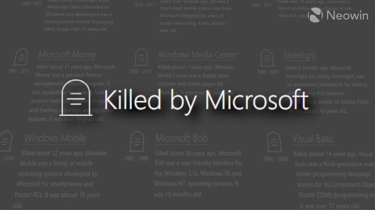 Il cimitero di Microsoft, elenco dei prodotti e servizi cancellati thumbnail