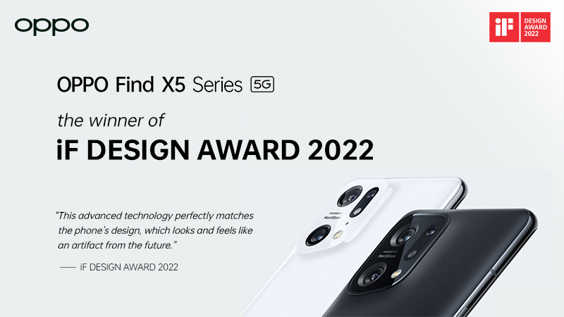 OPPO Find X5 Series riceve il prestigioso iF DESIGN AWARD 2022 thumbnail