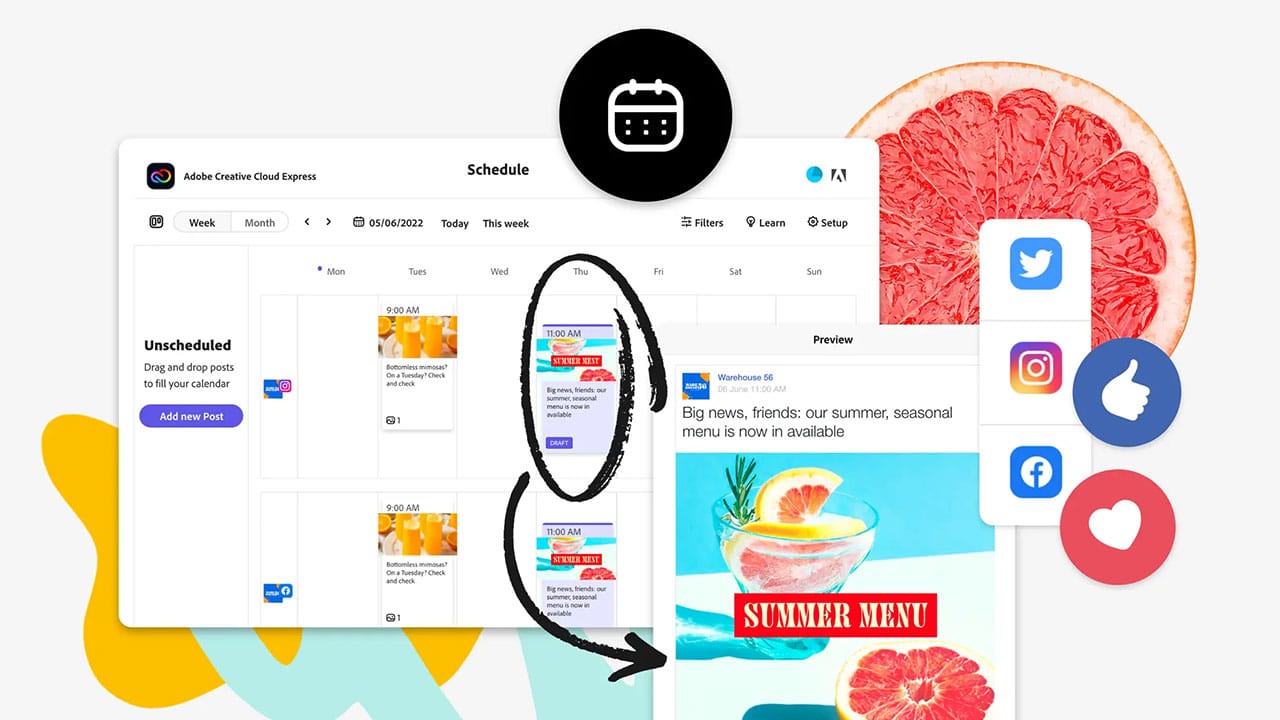 Adobe Express si arricchisce di un nuovo Content Scheduler thumbnail