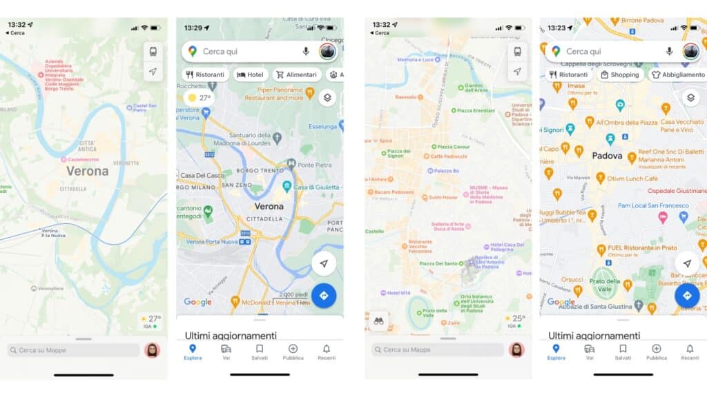 Google Maps vs Apple Maps interfaccia