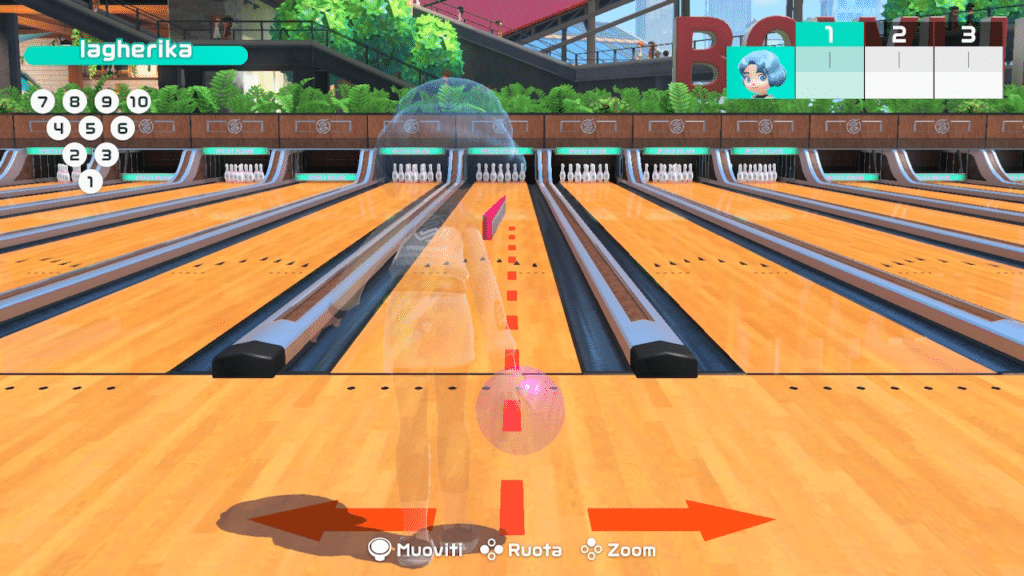 Nintendo Switch Sports recensione bowling