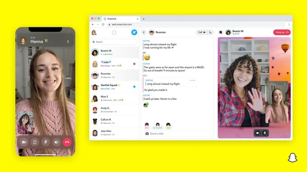 Snapchat for Web Video Call min