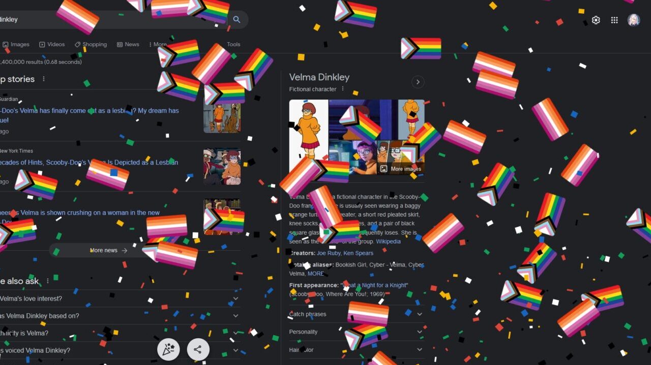 Coriandoli e bandiere arcobaleno: Google celebra il coming out di Velma di Scooby Doo thumbnail