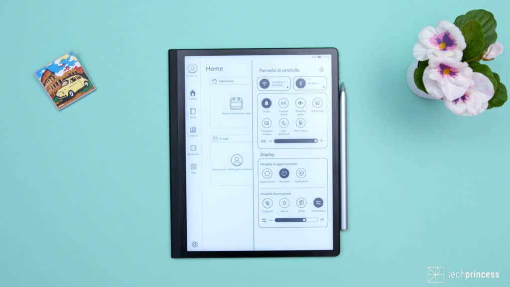Huawei MatePad Paper recensione pannello di controllo