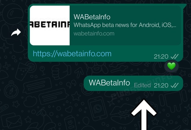 whatsapp etichetta messaggi modificati