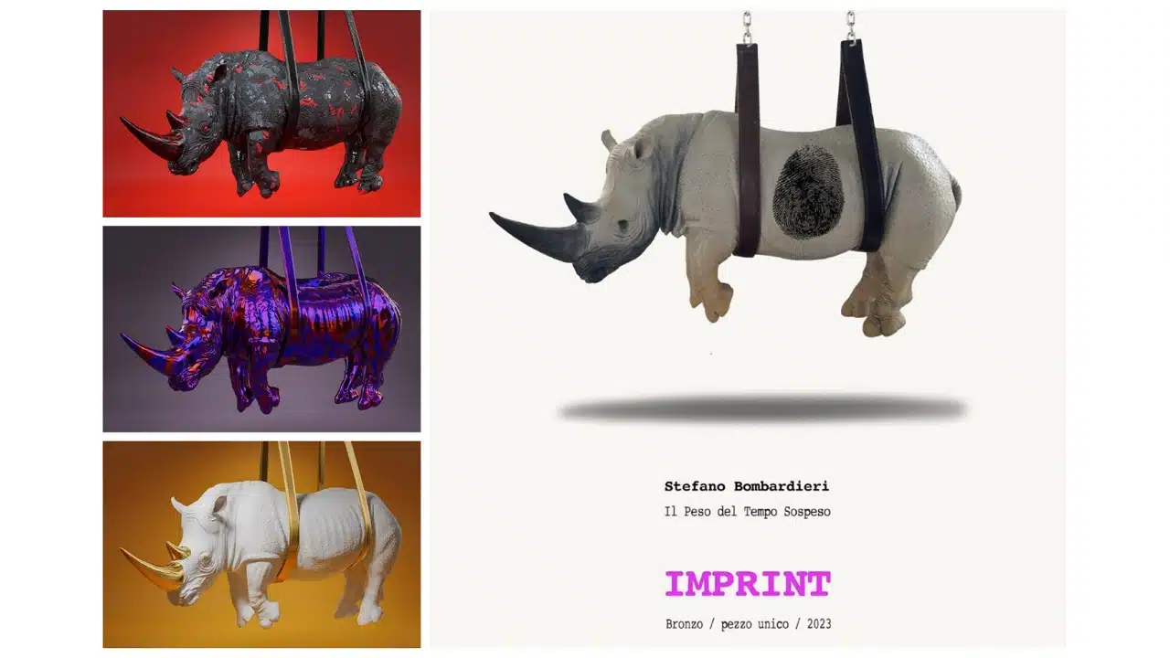 Il rinoceronte appeso di Bombardieri diventa un NFT grazie a Modular Labs thumbnail