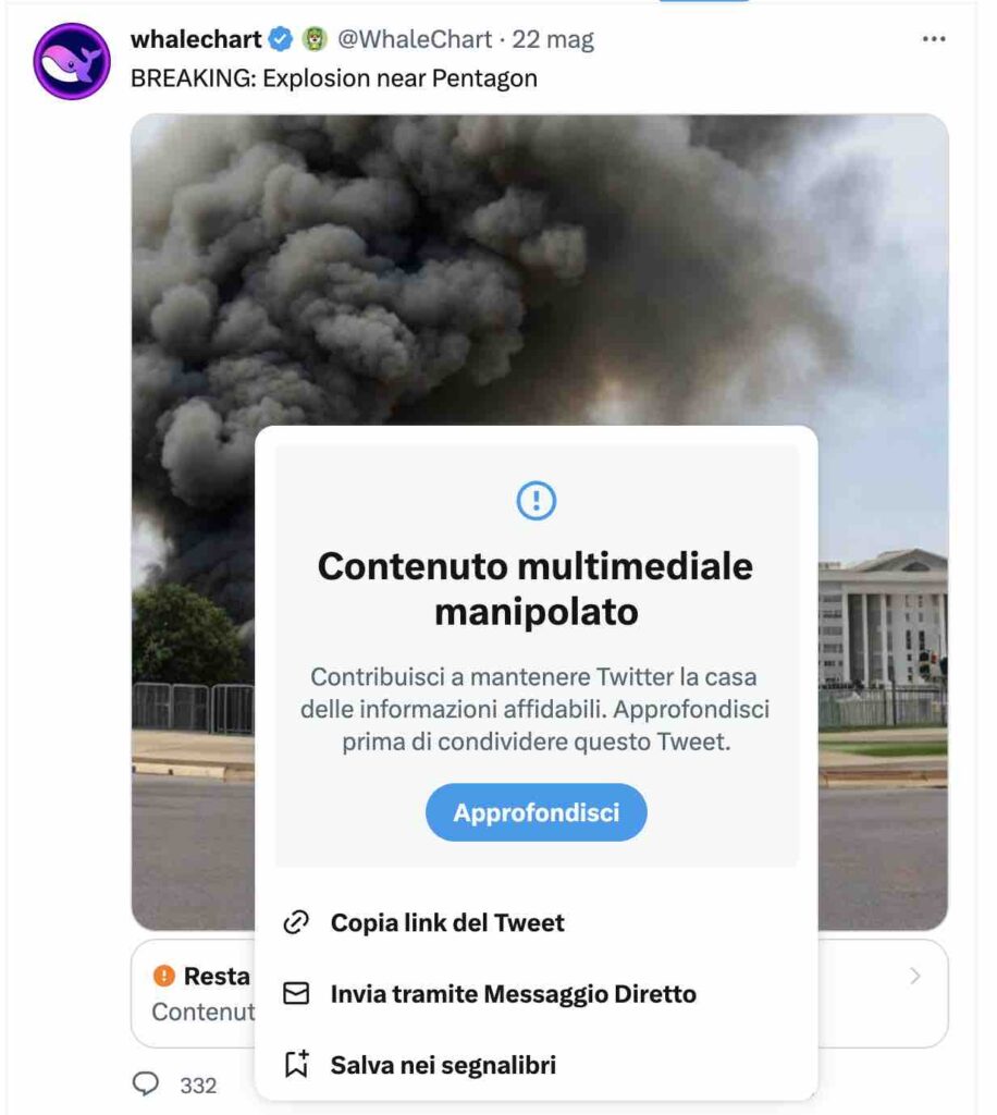 Tweet pentagono fake news 1