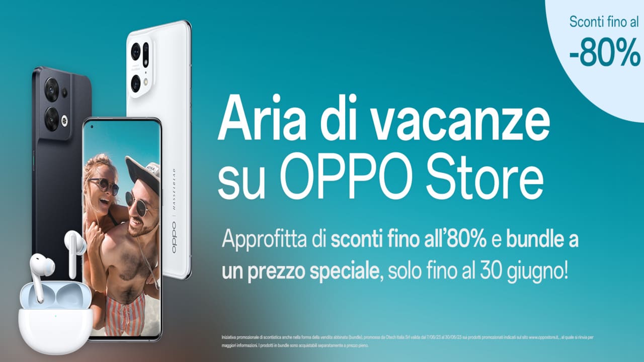 Oppo Summer Promo: sconti fino all'80% su smartphone e accessori thumbnail