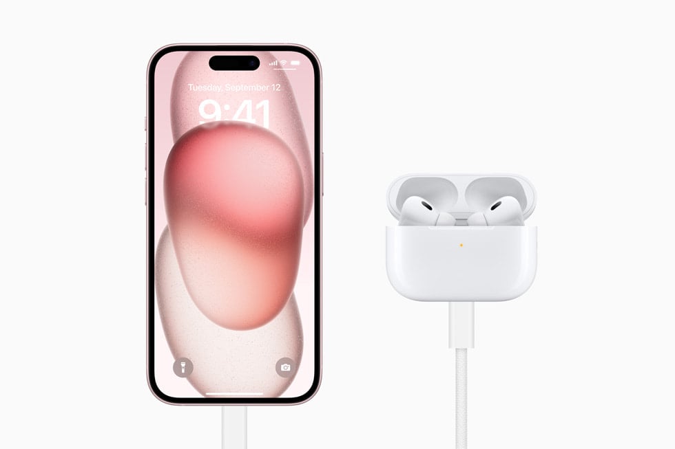 Apple iPhone 15 lineup AirPods Pro 2nd generation USB C connection 230912 big.jpg.large min