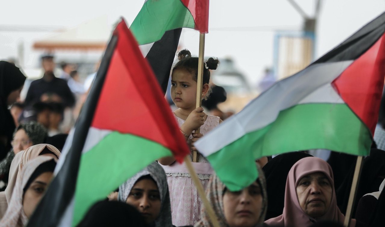 L’enorme bandiera palestinese che sarebbe apparsa in uno stadio. La bufala della settimana thumbnail