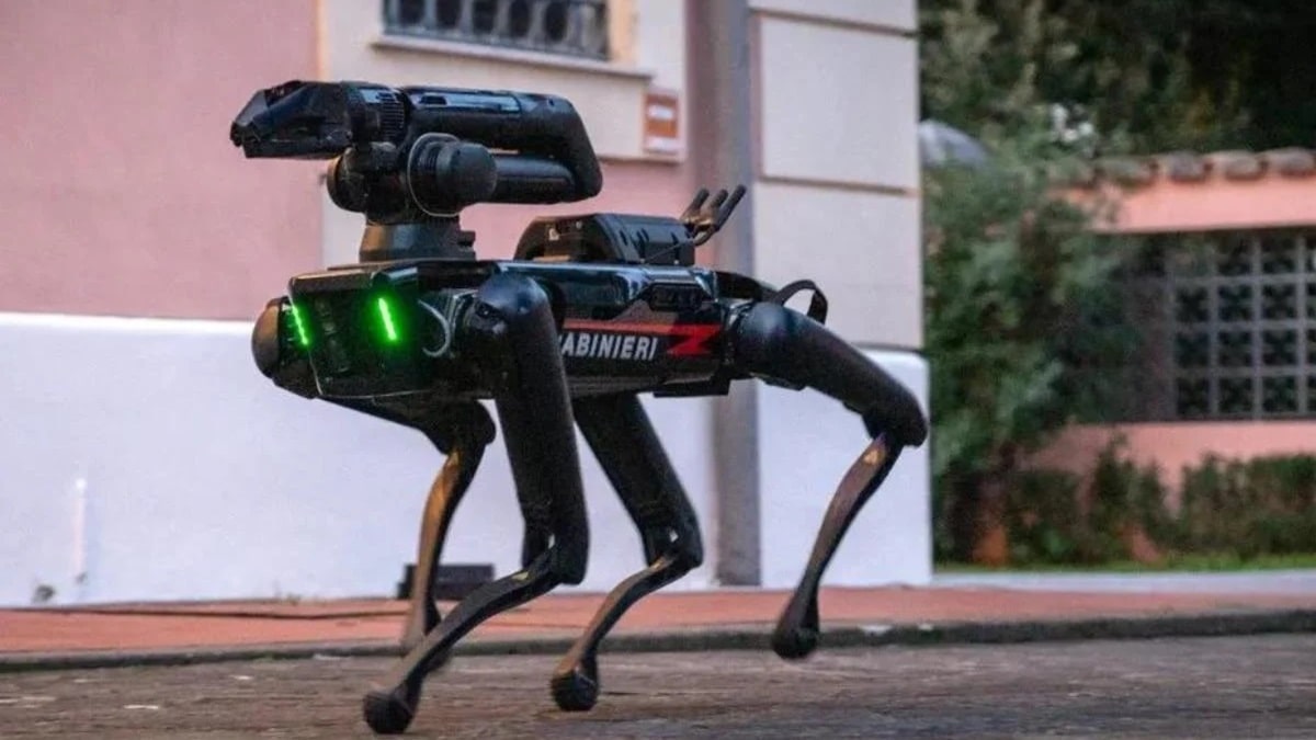 I Carabinieri al Festival di Sanremo schierano anche Saetta, il cane robot thumbnail