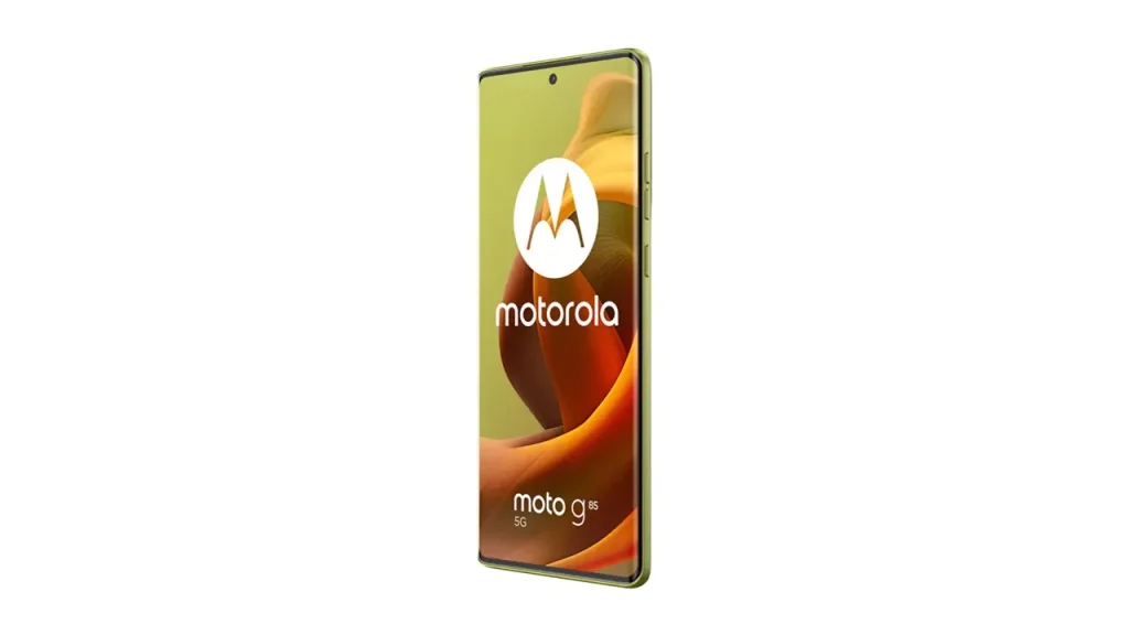 moto g85 5G Basic pack Olivine Dyn Frontside Right