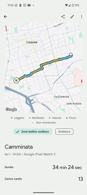 Pixel Watch 3: una camminata tracciata con l'app Fitbit