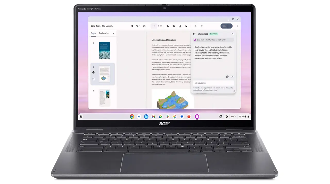 Acer aggiorna i Chromebook Plus con nuove funzionalità IA thumbnail