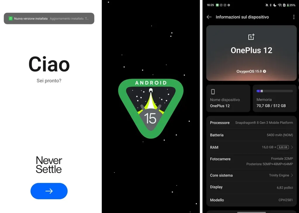 OxygenOS 15 OnePlus prova never settle