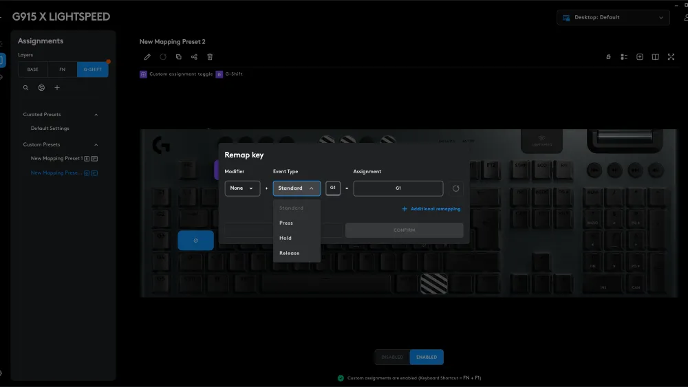 logitech g915 x key reassignment