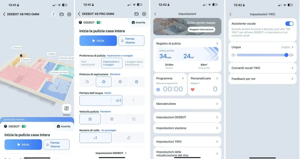 app recensione Ecovacs Deebot X8 Pro Omni